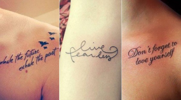 Female tattoos with phrases