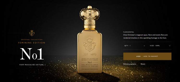 Clive Christian No. 1, by Clive Christian is one of the most expensive women's perfumes in the world