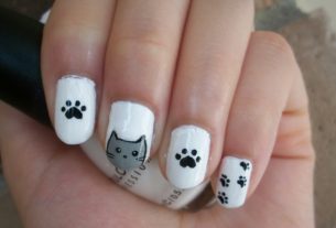 Learn how to do nails decorated with kittens