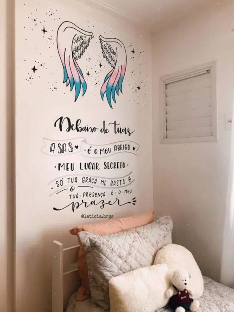 Girl's room with phrase.