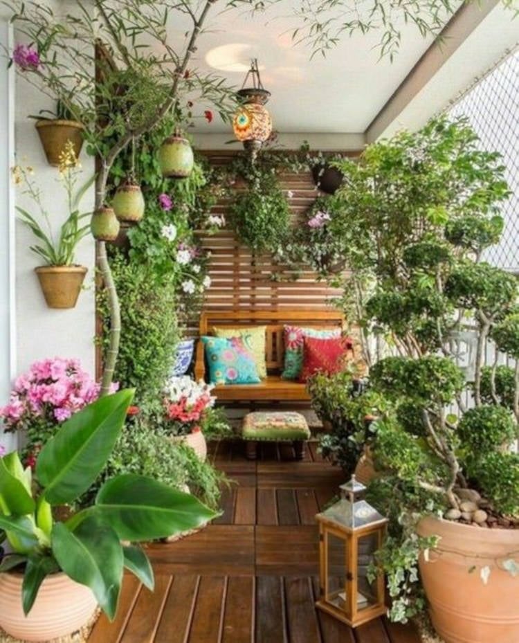 Balcony with plants.