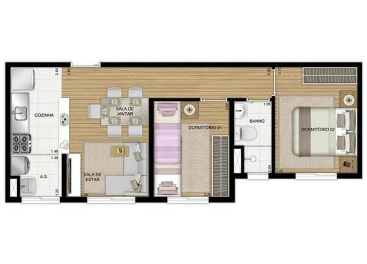 Single storey house plan similar to an apartment.