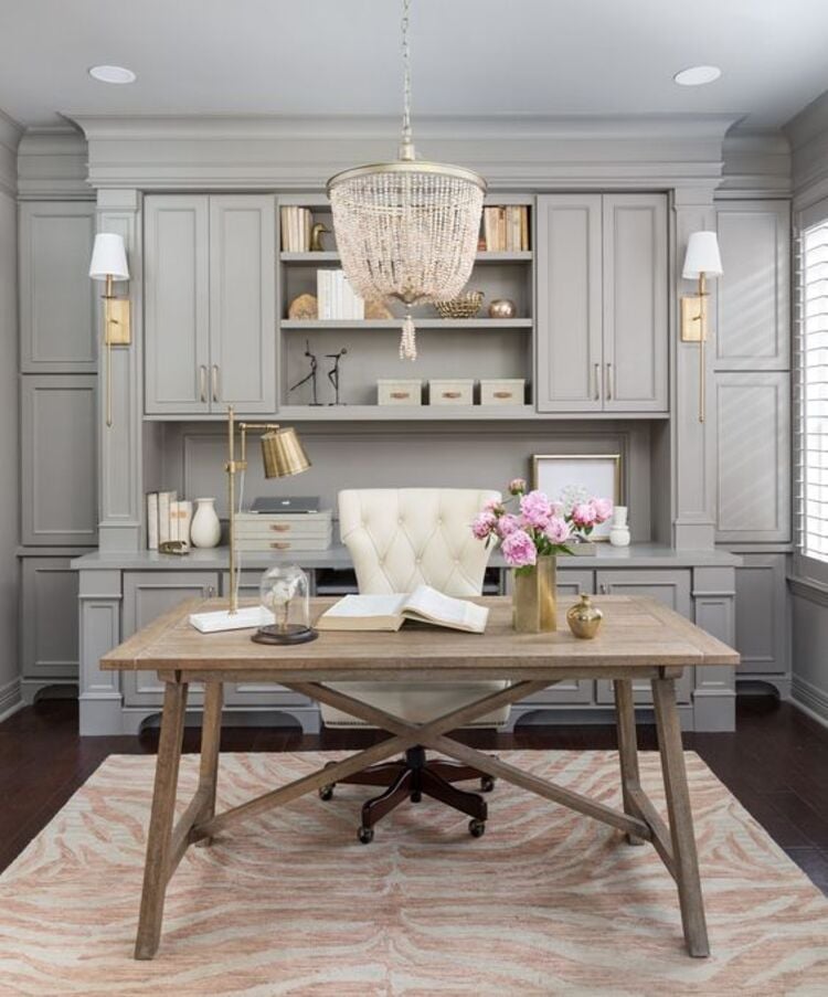 Classic gray cabinets.