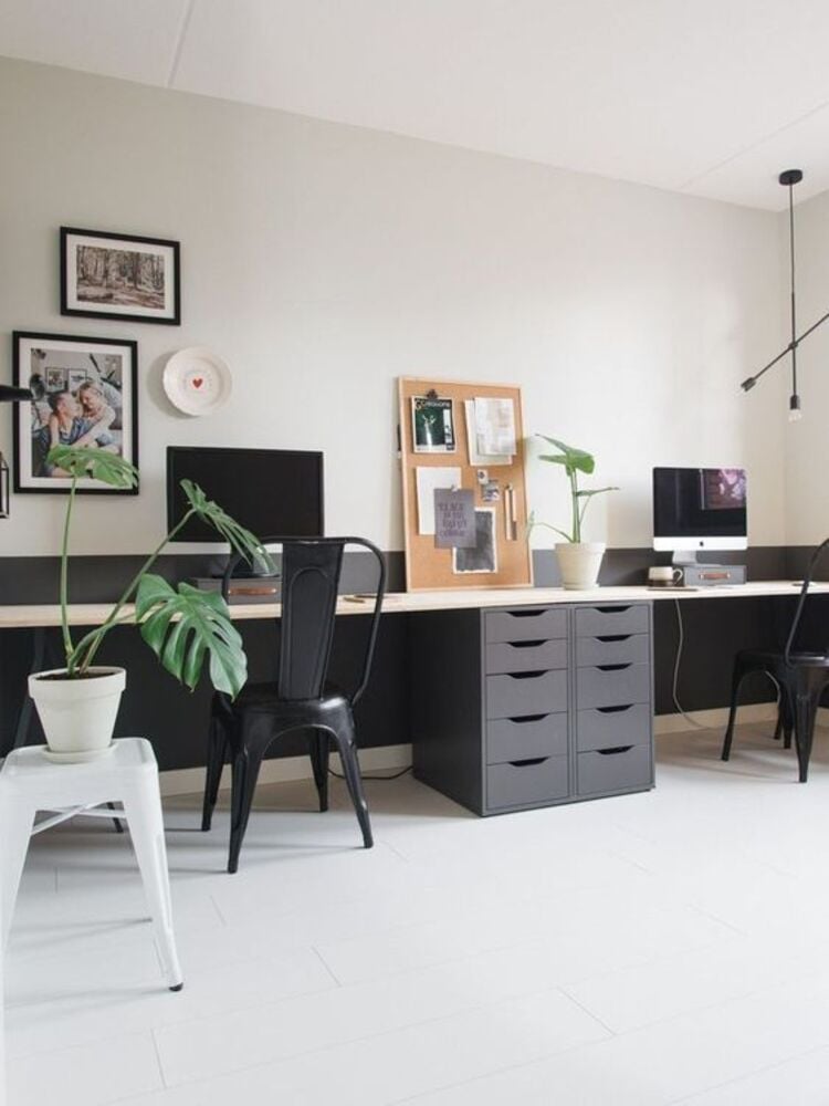 Modern black and white environment.