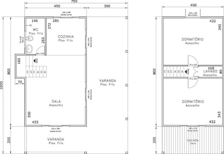 House with L-shaped balcony.