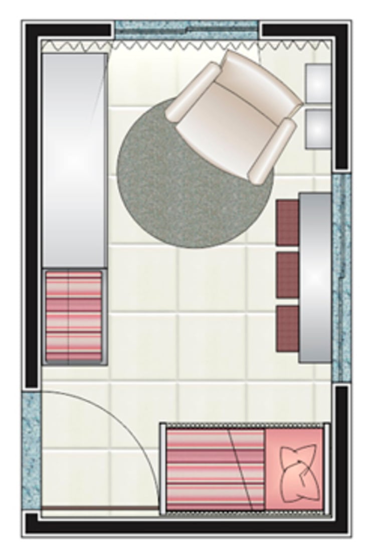 Baby room plan with little furniture