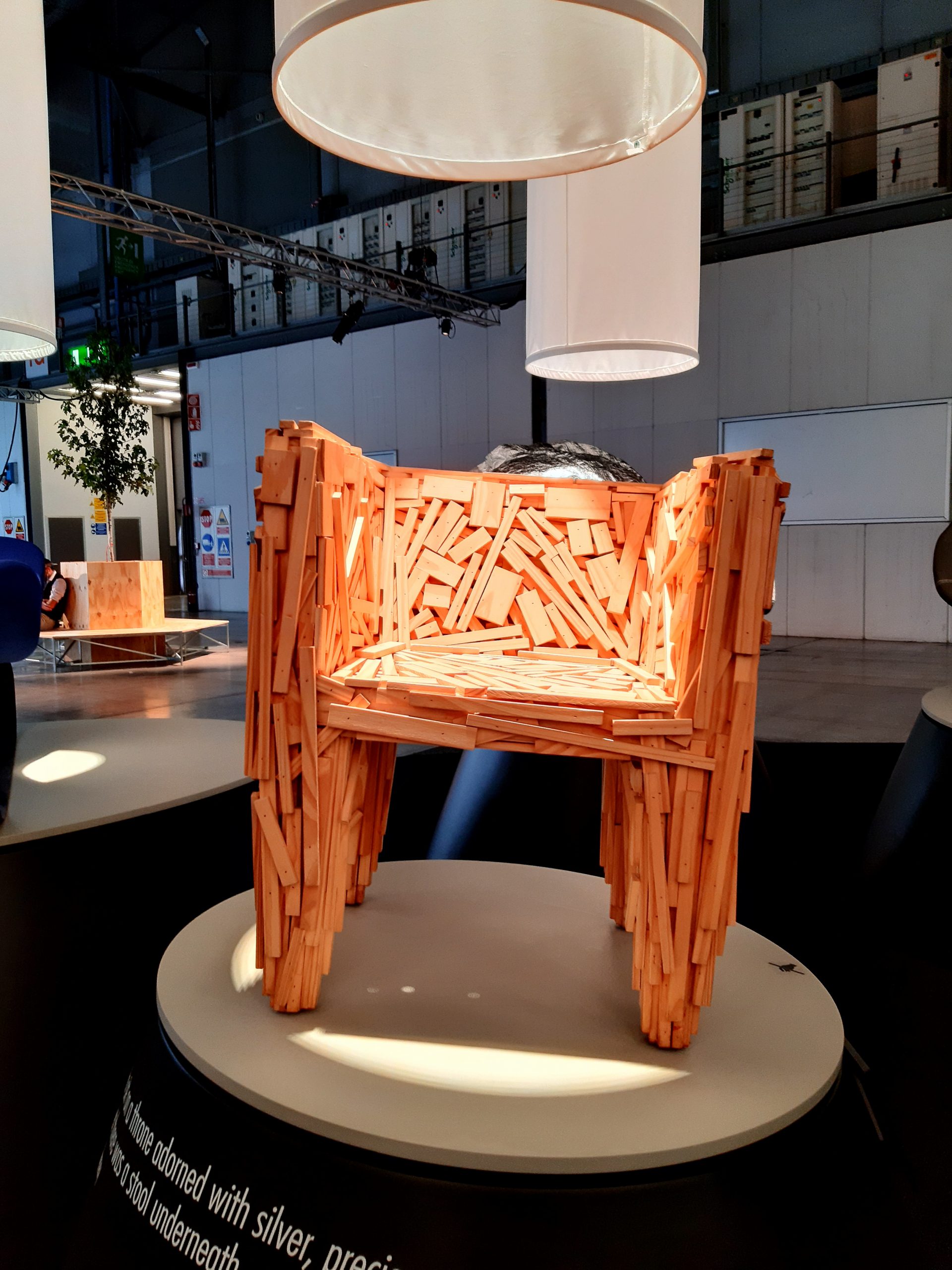 Favela chair by designer Humberto Campana on display at the 2021 Milan Furniture Show