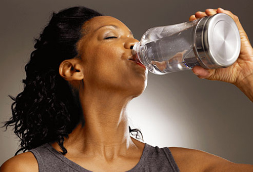 Woman drinking water