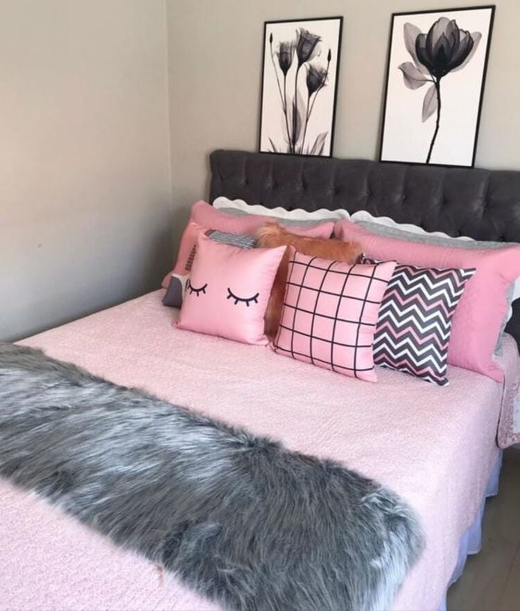 Pink pillows.