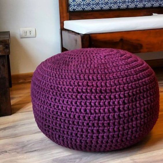 Crochet pouf.