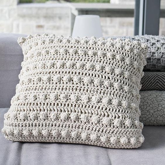 Beige cushion.