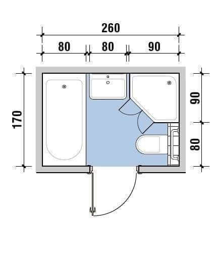 Bathroom floor plan with bathtub.