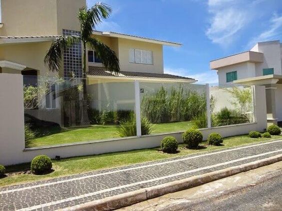 Townhouse with glass wall.