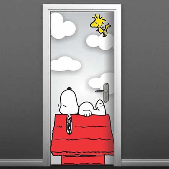 Door with children's design.