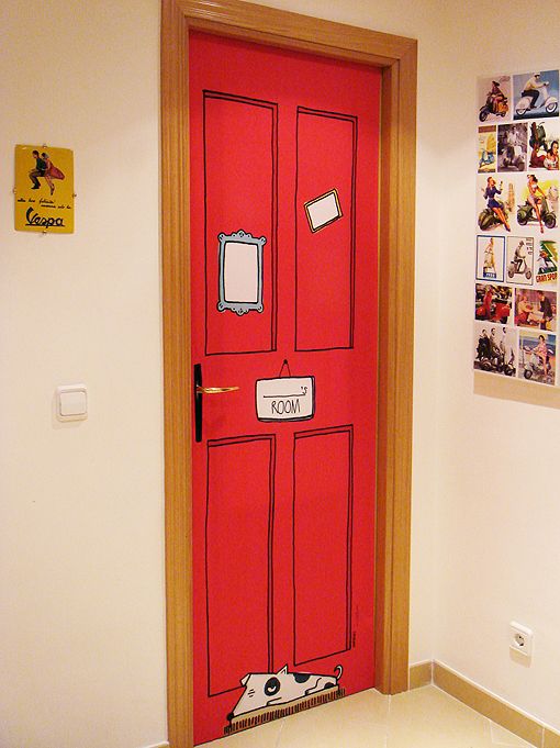 Creative adhesive door.