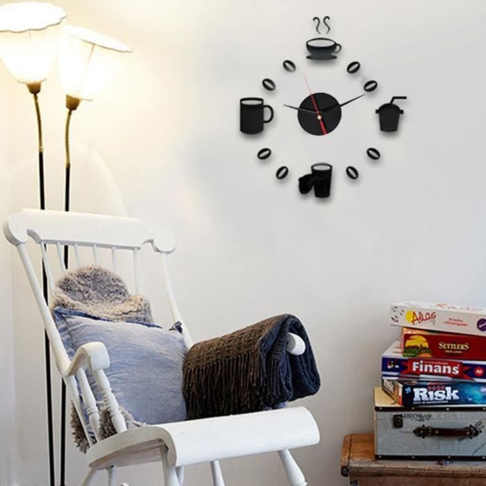 Wall clock with drawings.