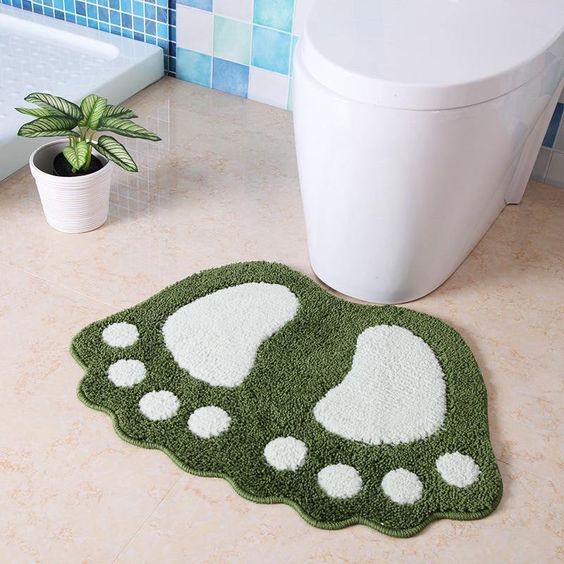 Creative bathroom rug.