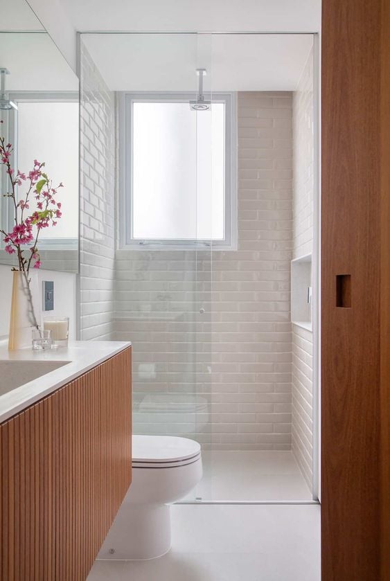 Shower on the ceiling.