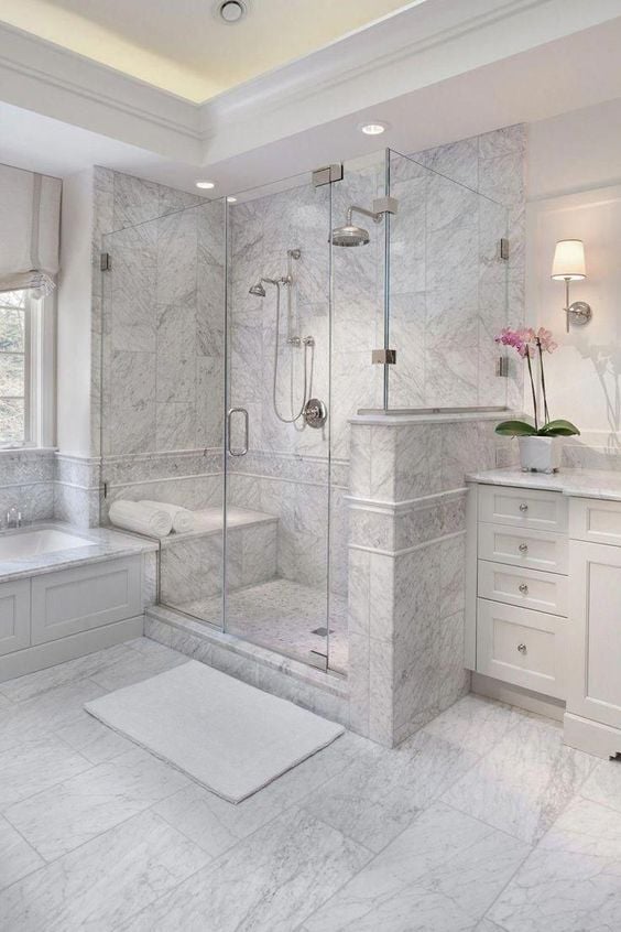 Large custom bathroom.