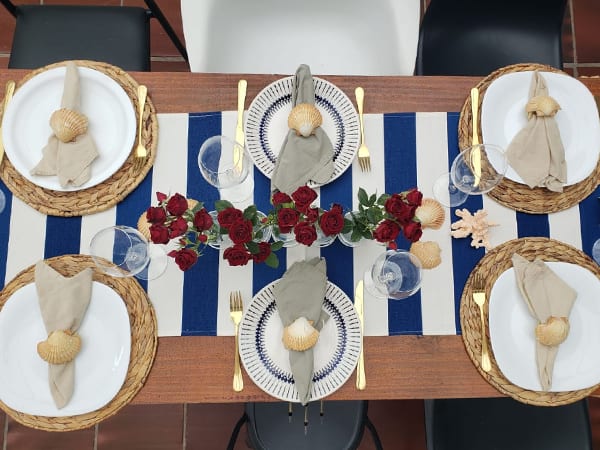 Table set with a Navy theme