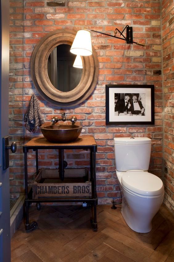 Rustic style bathroom.