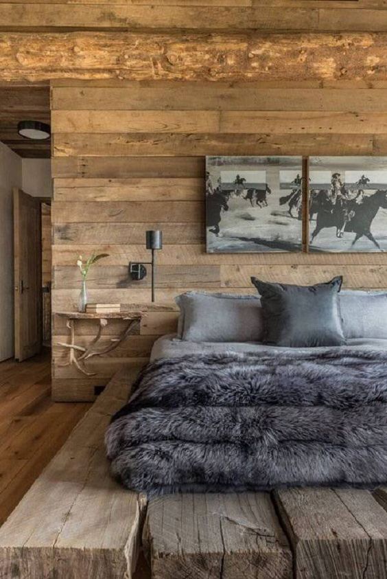 Rustic decor with wooden walls