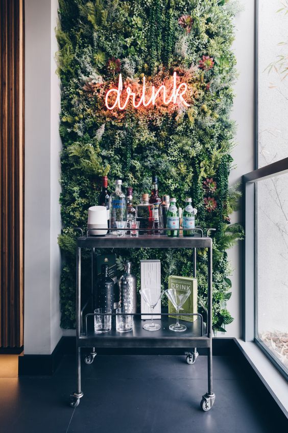 Bar on the balcony.