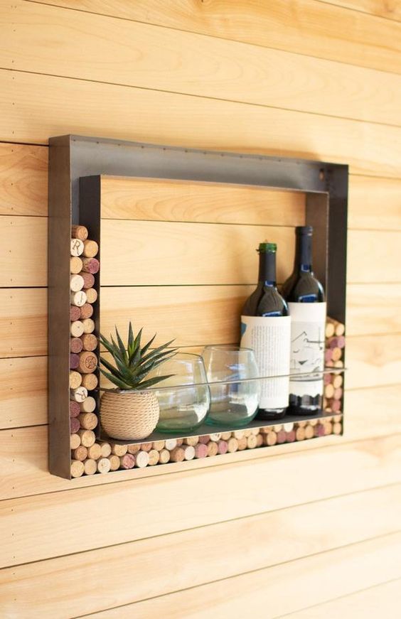 Frame with corks.