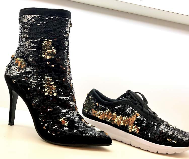 Sequined shoes