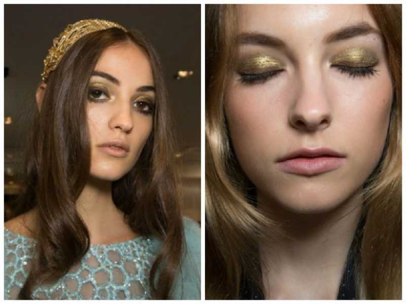 Makeup with metallic eyeshadow