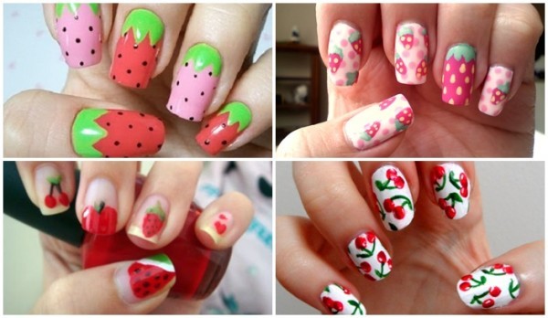 Nails decorated with fruit