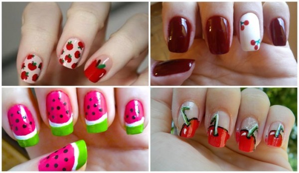 Nails decorated with fruit