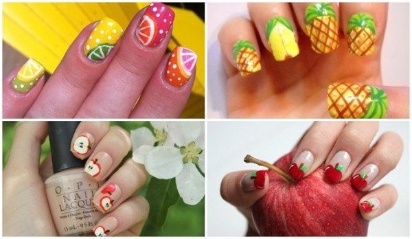 Nails decorated with fruit