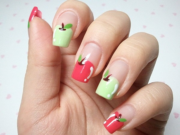 Nails decorated with fruit