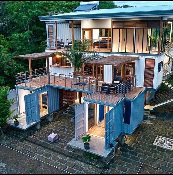 Big house made of containers.