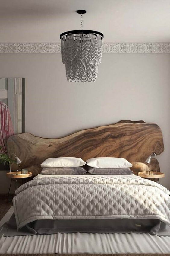 Large wooden headboard