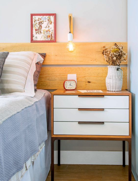 Headboard matching corner table.