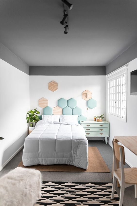 Geometric shaped headboard