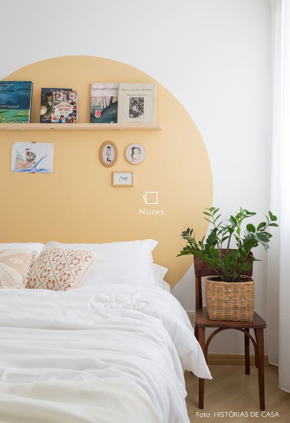 Yellow circle on the wall.