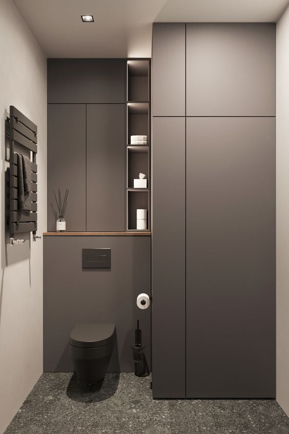 Black and gray bathroom