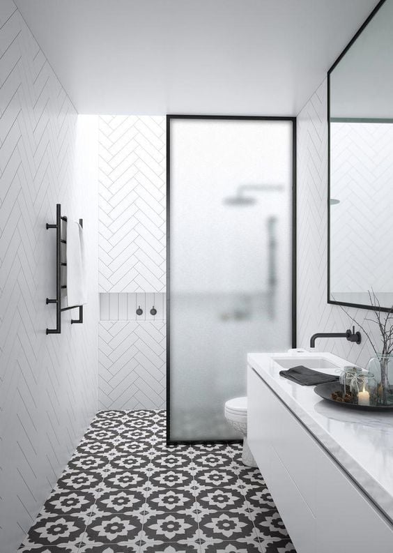 Black and white tile