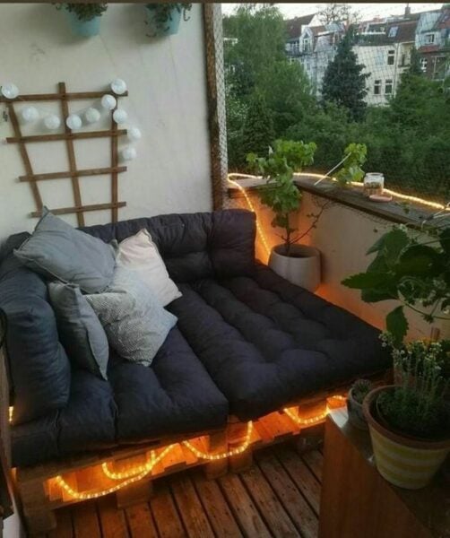 Small black sofa.