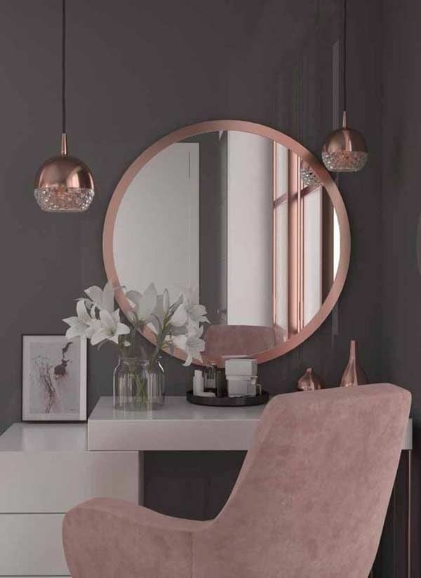 Rose gold dressing table