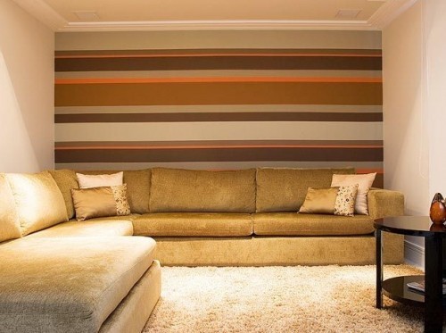 Photo of room decorated with horizontal lines