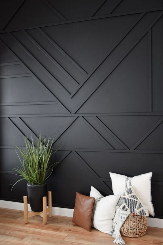 Black wall with texture