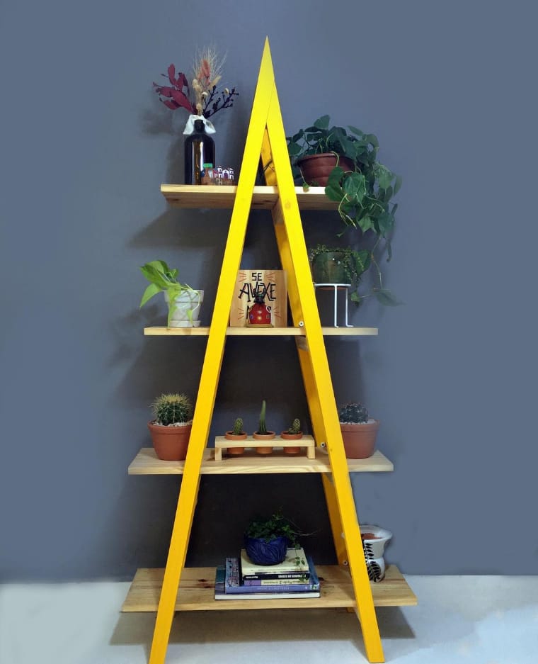 Yellow shelf