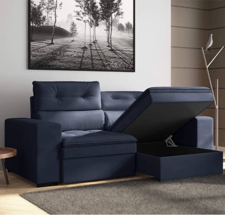 Navy blue sofa