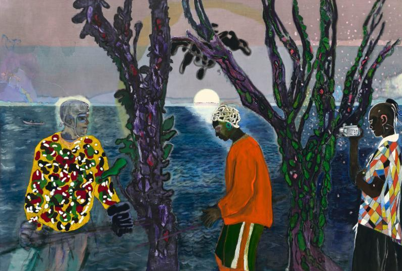 Cuadro de dos árboles del artista Peter Doig, colaborador de Dior Homme invierno 21