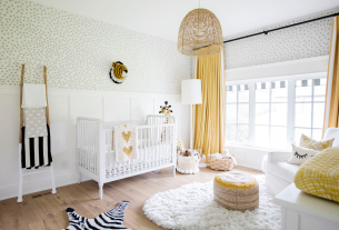 Quarto de bebê decorado amarelo