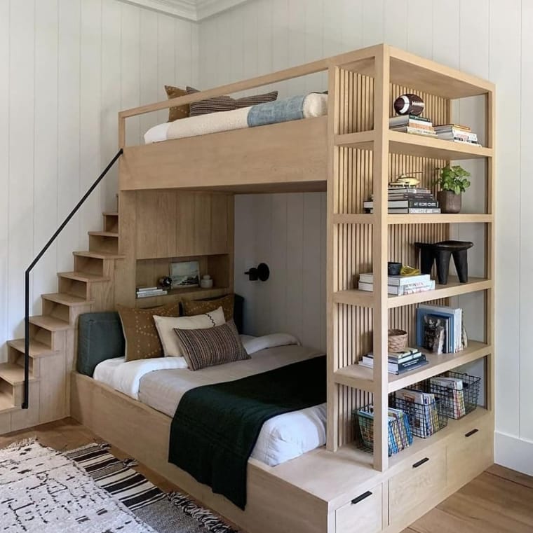 Bed with shelf